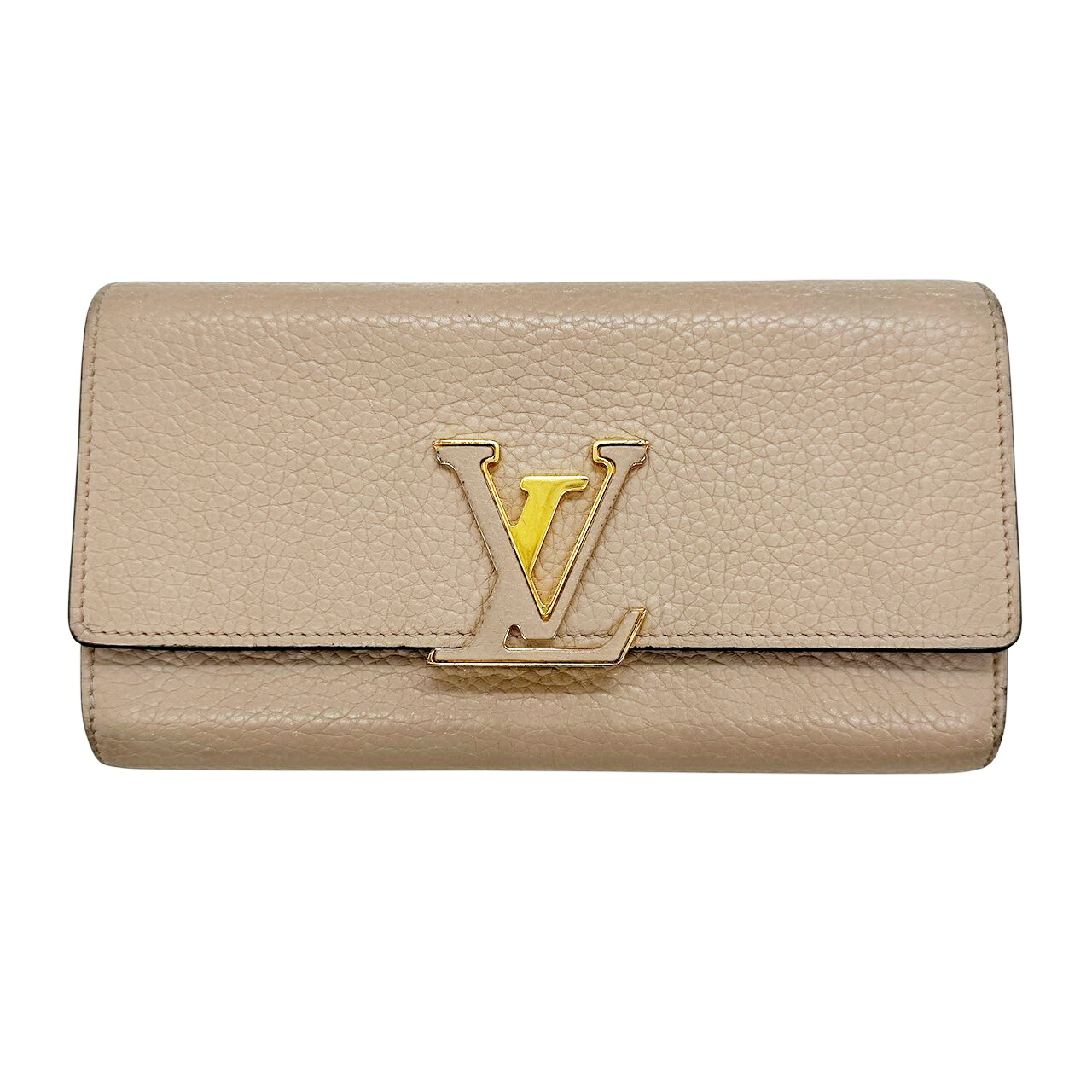 【中古】LOUIS VUITTON ルイヴィトン ポルトフォイユ・カプシーヌ 長紙入れ トリヨンレザー ガレ グレージュ ベージュ M61249 NZ4158 レディース【ブランド名美術館千林店】