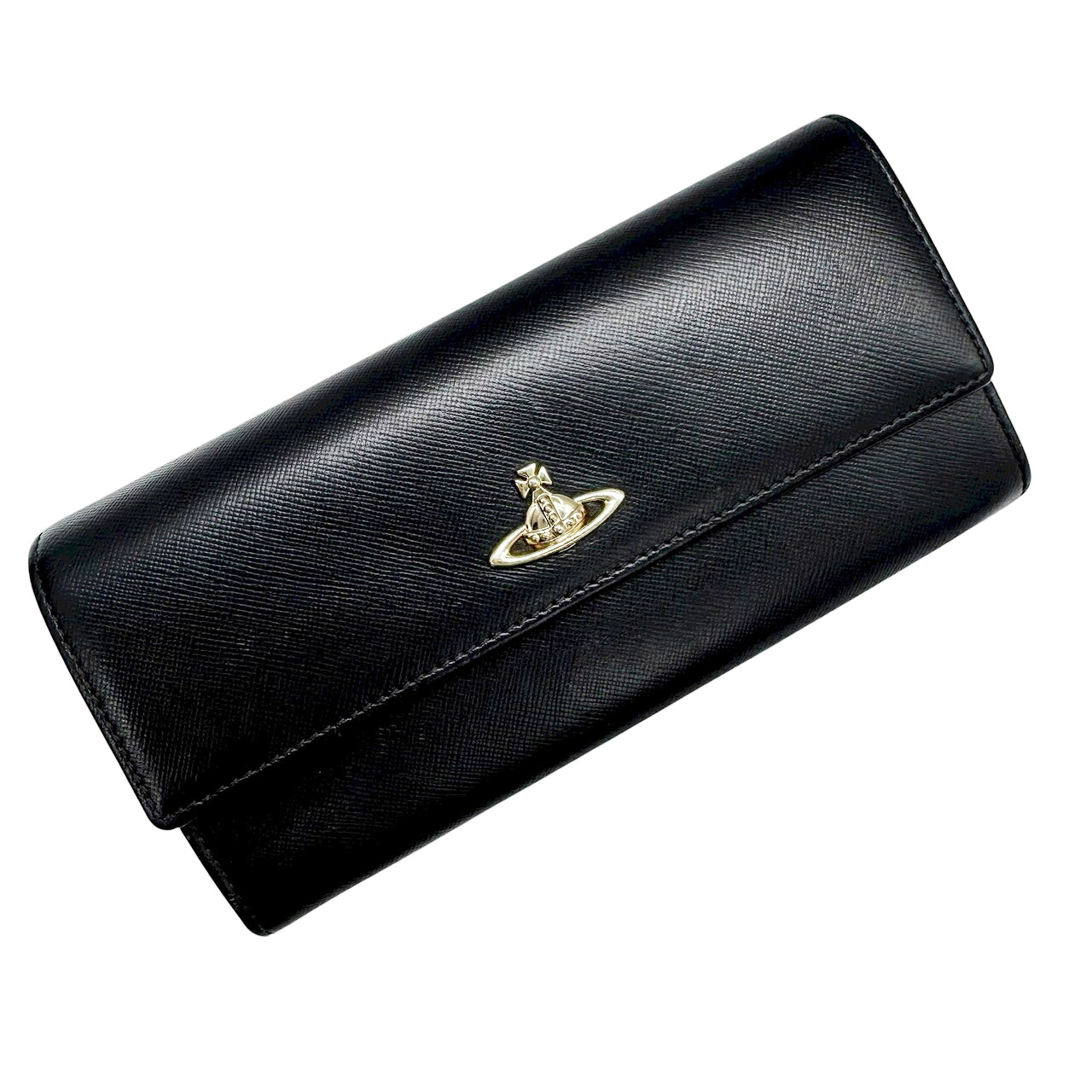 【中古】Vivienne Westwood ヴィヴィアンウエストウッド 長財布 サフィアーノ レザー ブラック 321287 レディース メンズ LONG WALLET OPIO SAFFIANO BLK BLACK 【ブランドギャラリー千林店】
