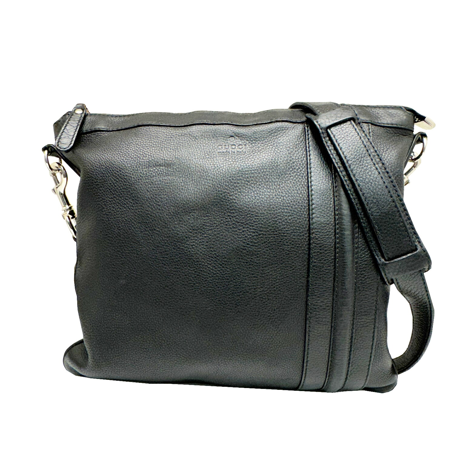 【中古】GUCCI グッチ 233329 ショルダーバッグ レザー ブラック メッセンジャーバッグ レディース メンズ 【ブランドギャラリー心斎橋店】