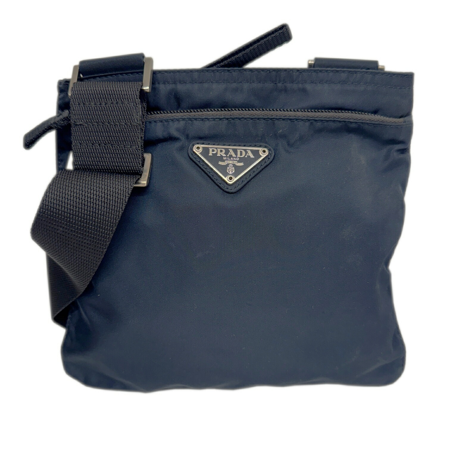 美品✨プラダ　PRADA ショルダーバッグ　斜め掛け　ナイロン　紺　濃紺 PRADA プラダ ナイロン ショルダーバッグ ネイビー 紺 2VH048