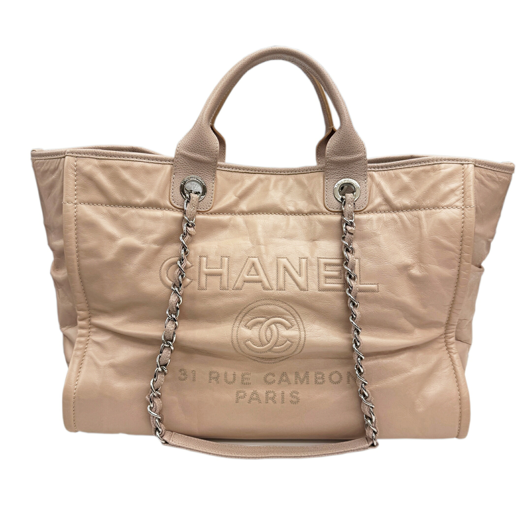 【中古】CHANEL シャネル ドーヴィル GM ココマーク 2WAY ショルダーバッグ ハンドバッグ レザー キャビアスキン レディース 22番台 ギャランティーカード有り 人気 お洒落 【ブランドギャラリー心斎橋店】