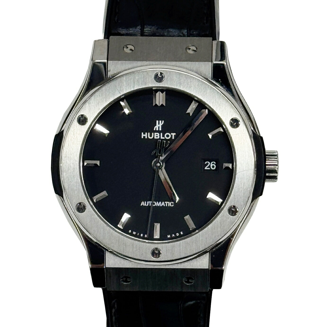 【中古】最終値下☆SALE☆HUBLOT ウブロ クラシックフュージョン 542.NX.1171.LR チタニウム 黒文字盤 腕時計 自動巻き 42MM メンズ お洒落 人気 【ブランドギャラリー心斎橋店】