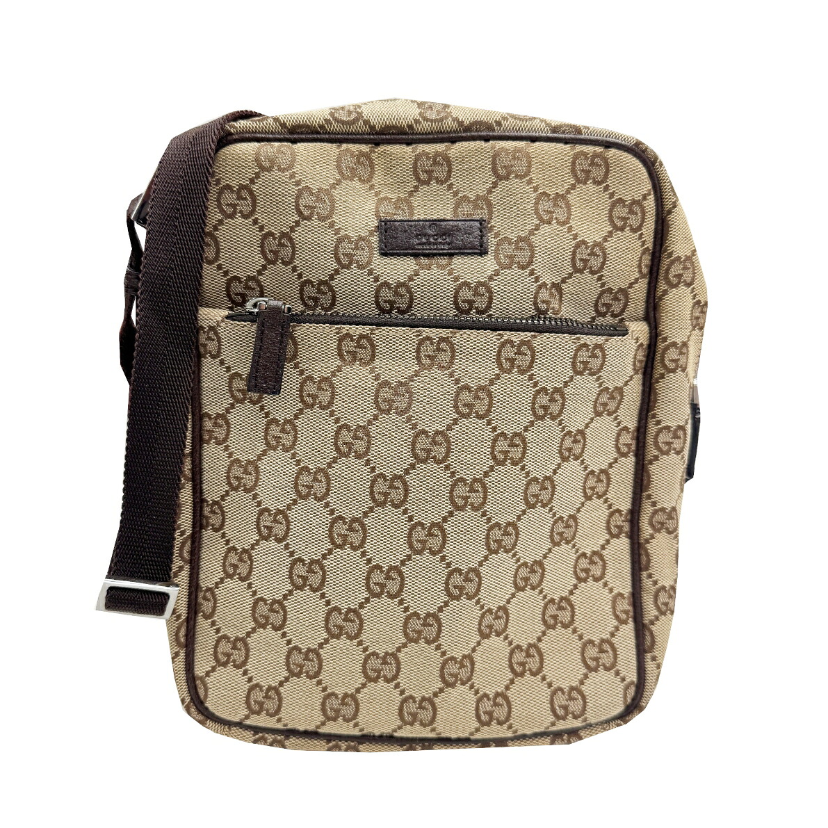【中古】GUCCI グッチ ショルダーバッグ 03136 GGキャンバス ブラウン系 キャンバス レザー メッセンジャーバッグ レディース メンズ お洒落 カジュアル デイリー 【ブランドギャラリー心斎橋店】
