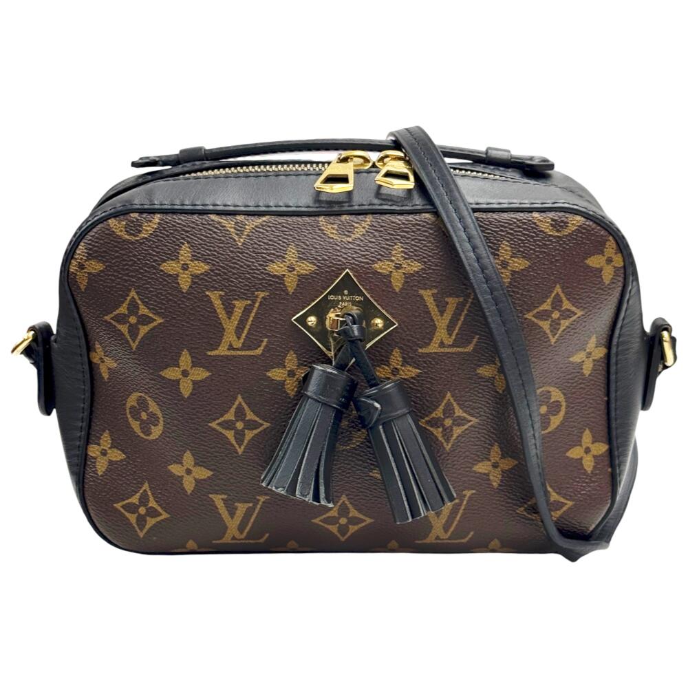 【中古】LOUIS VUITTON ルイヴィトン サントンジュ モノグラム ノワール M43555 DU4108 ショルダーバッグ バッグ PVCコーティングキャンバス レザー モノグラム レディース ブラウン系 / ブラック系 キレイ目 カジュアル 【ブランドギャラリー心斎橋店】
