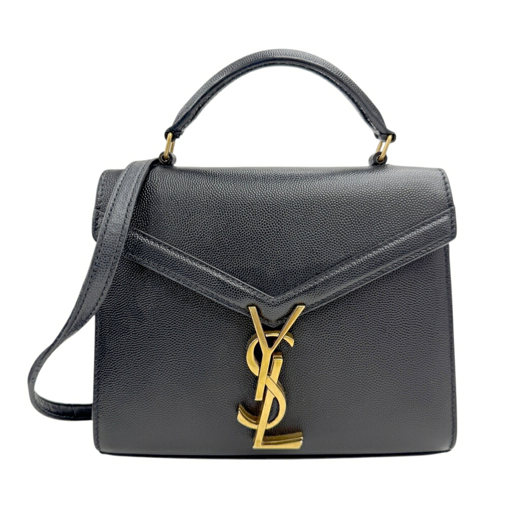 【中古】SAINT LAURENT PARIS サンローラン 光の都市 カサンドラ いの一番手持ち部分 ミニ 黒いこと 2WAY肩部 ハンドバック ゴールド金具 一般受け 着飾る 心地よい デイリー お出かけ 鞄 かばん【ブランド名美術館心斎橋店】