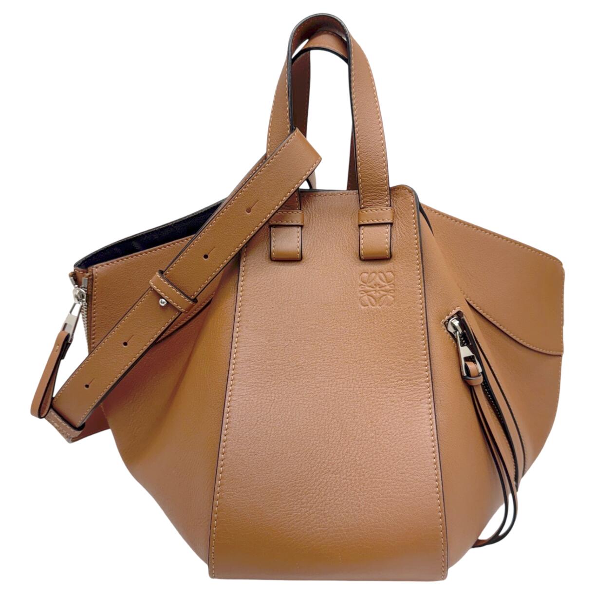 【中古】LOEWE ロエベ ハンモック スモール カーフ レザー ブラウン ショルダーバッグ 2WAYショルダー ハンドバッグ レディース 人気 レザー 鞄 お洒落 肩掛け【ブランドギャラリー心斎橋店】|BRANDGALLERY 店