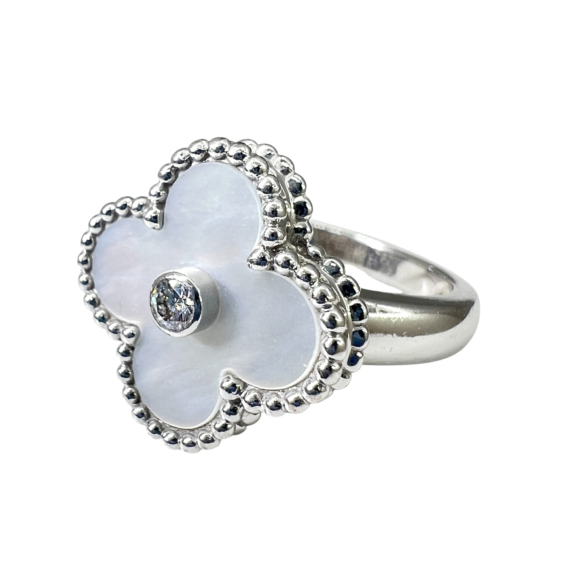 ヴィンテージ アルハンブラ リング 18K WGマザー オブ パール 51 楽天市場】Van Cleef ＆Arpels ヴィンテージ