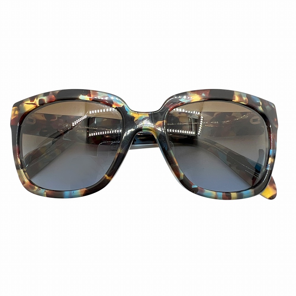 【中古】PRADA プラダ サングラス ブラウン マルチカラー SPR07-A イタリア製 55□18-140 ブルー 眼鏡 メガネ アイウェア ロゴ レディース お洒落 【ブランドギャラリー東心斎橋店】|BRANDGALLERY 店