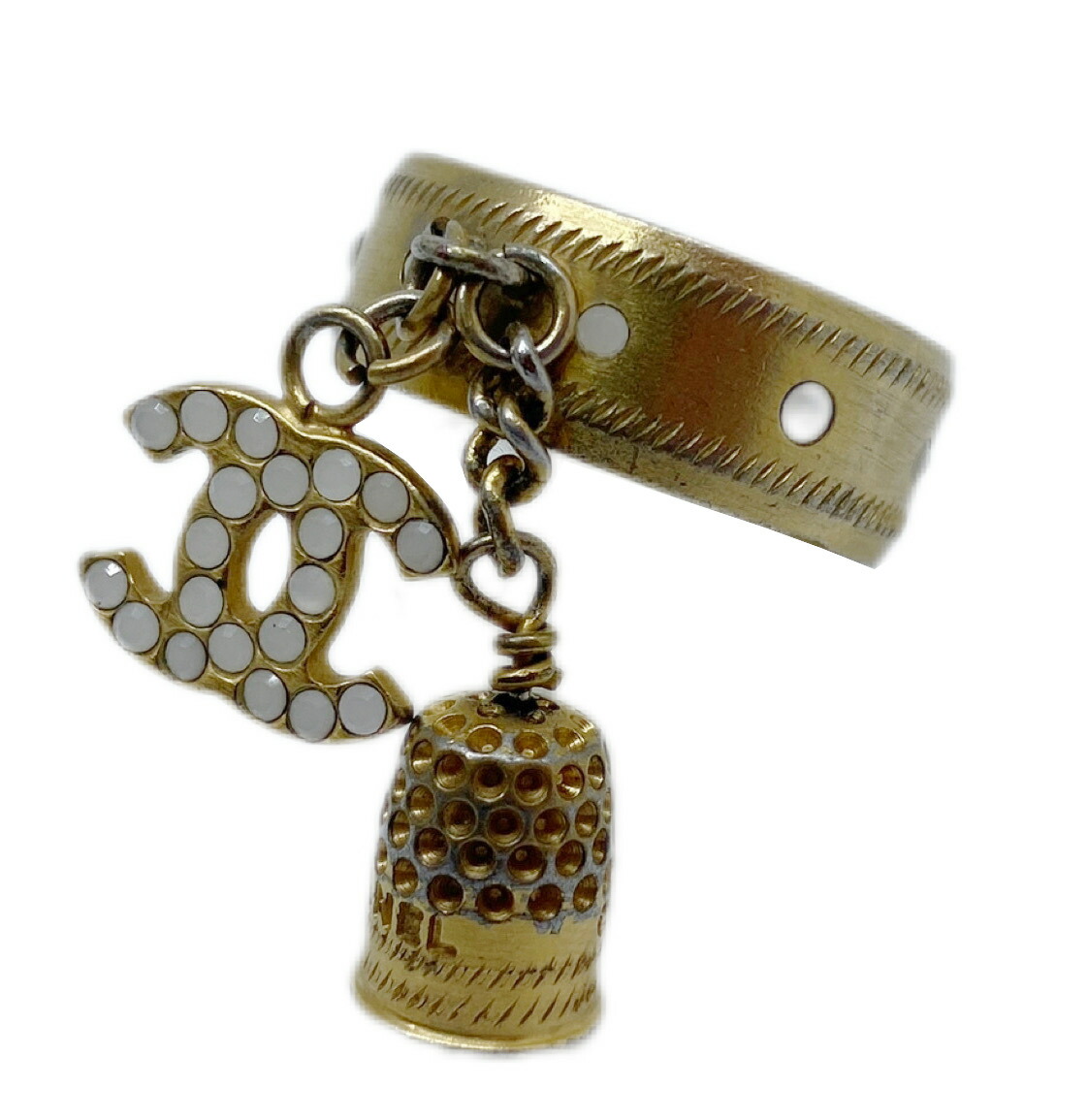 【中古】CHANEL シャネル リング ベルチャーム付き GP ゴールド金具 03A CCロゴ 小物 アクセサリー ジュエリー レディース　 【ブランドギャラリー東心斎橋店】