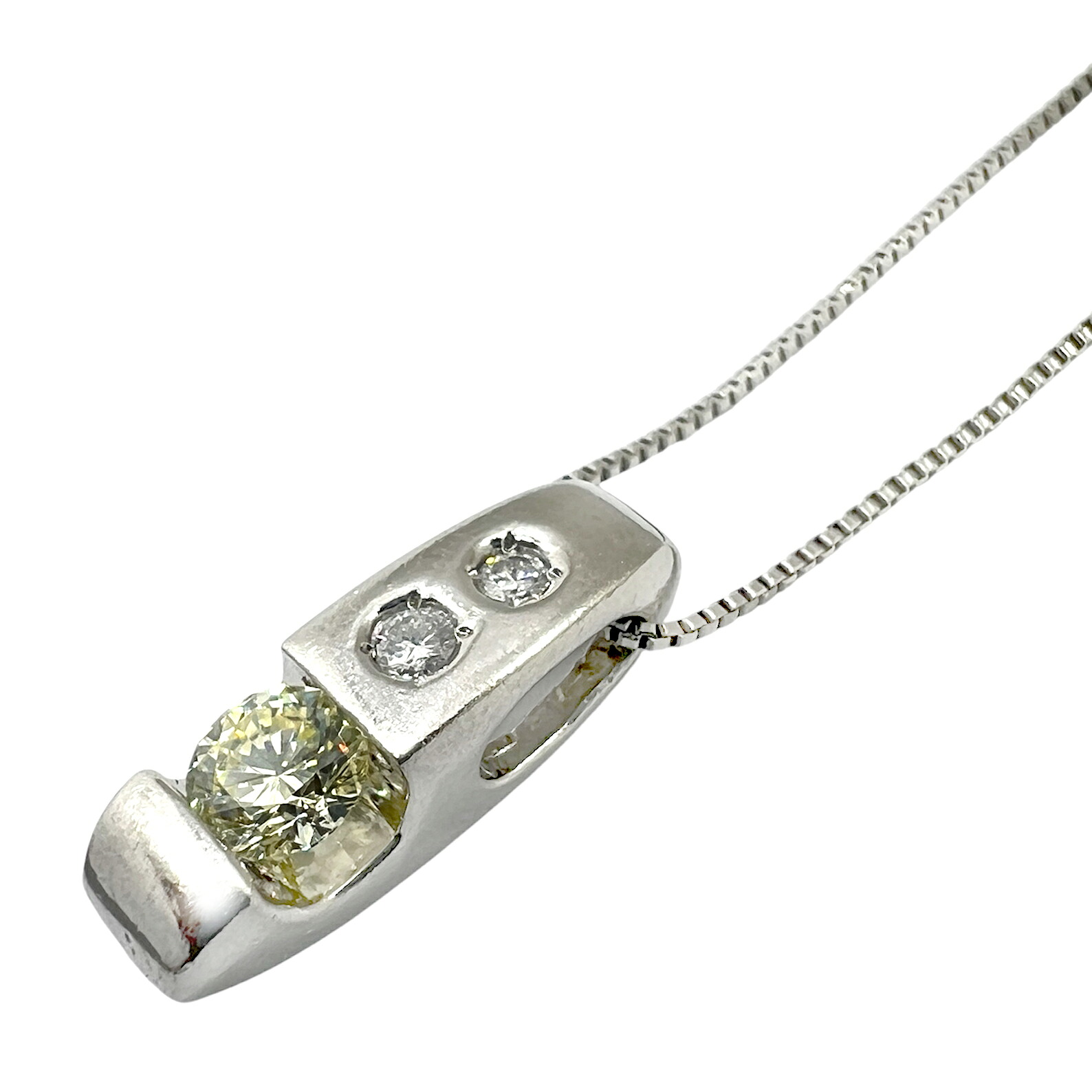 【中古】ダイヤモンドネックレス　Pt900 Pt850 D0.23ct ダイヤモンド　ダイヤ　ネックレス　ペンダント　アクセサリー　レディース　女性用　アクセサリー　プラチナ 【ブランドギャラリー東心斎橋店】