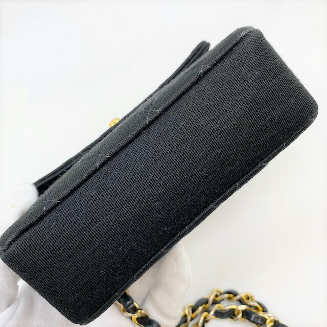 店chanel Brandgallery シャネル 中古 Chanel コットン ミニマトラッセチェーンショルダー ブラック ミニマトラッセチェーンショルダー ブラック コットン シャネル ブランドギャラリー心斎橋店