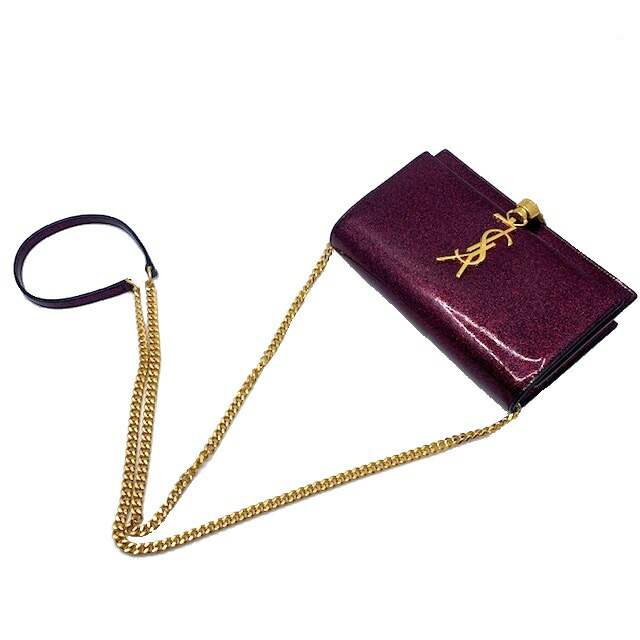 楽天市場 中古 Yves Saint Laurent イブ サンローラン ケイト チェーンウォレット タッセル イン グリッター バッグ パテントレザー ピンク ショルダーバッグ ブランドギャラリー心斎橋店 Brandgallery 楽天市場店