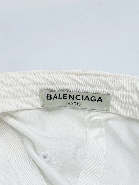 中古 Balenciaga バレンシアガ キャップ コットン ホワイト 58 ロゴ メンズ レディース ブランドギャラリー心斎橋店 Mozago Com