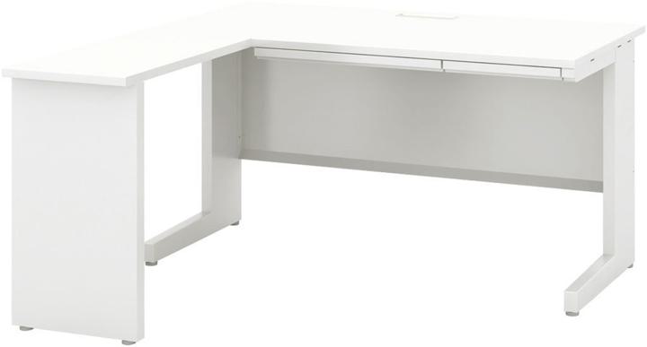 ウチダ L型平デスク・引出し付タイプ 5-111-361 【コードホール】【幅1800×奥行1300×高さ720mm】【本体:オフホワイト】【天板:4色】|サンビジコムshop