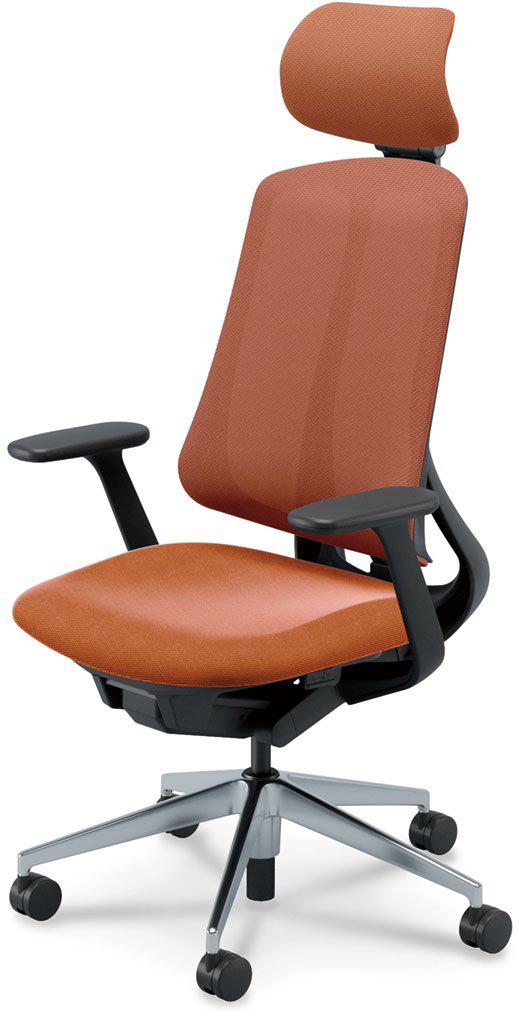 ウチダ 事務用チェア RA-410BPTA PA 【エクストラハイバック】【T型肘】【ランバーサポートなし】【ブラックフレーム】【アルミ脚ポリッシュ】【張地カラー：8色】