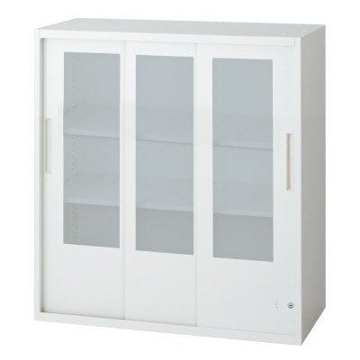 つけ加える 3枚瑠璃引違い納める庫 L6-E90SGN 【上置】【瑠璃色：乳白】【幅800×奥ぶかさ450×高さ890粍】【色つや：白いこと】