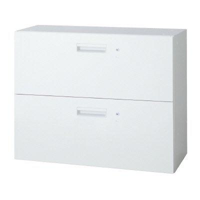 プラス ラテラルキャビネット（各段施錠）L6-70HK-2 【下置】【2段】【幅900×奥行450×高さ720mm】【カラー：ホワイト】 58,938円