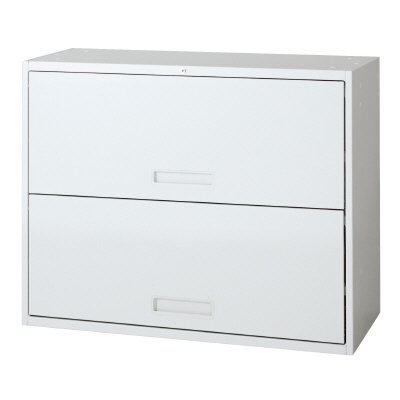 プラス オープンラテラルキャビネット L6-A70HO-2 【下置】【2段】【幅900×奥行400×高さ720mm】【カラー：ホワイト】