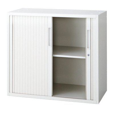 プラス 横シャッターキャビネット L6-G70SY 【上下兼用】【幅800×奥行400×高さ720mm】【カラー：ホワイト】