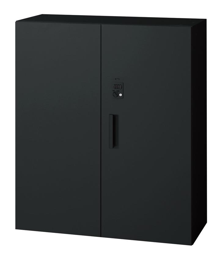 プラス 両開き保管庫（ダイヤル錠） L6-A105AD-B 【下置】【幅900×奥行400×高さ1050mm】【カラー：ブラック】
