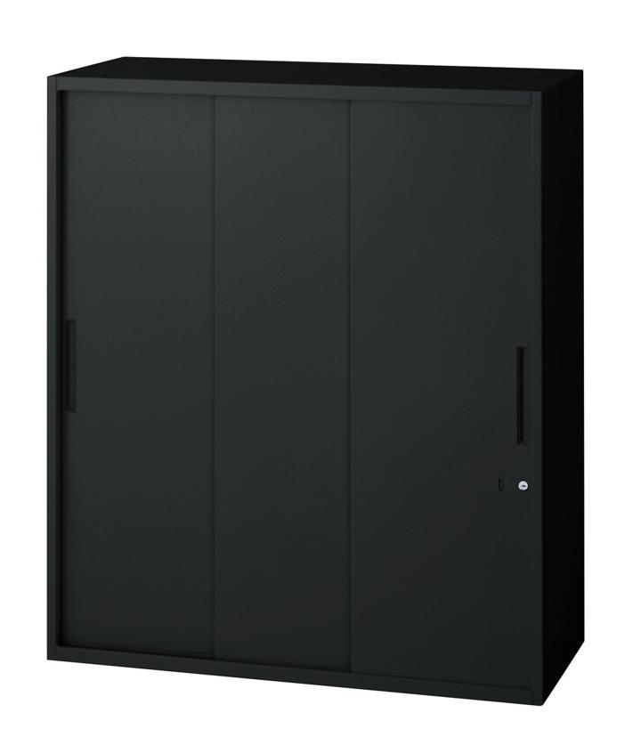 プラス 3枚引違い保管庫 L6-A105SSN 【上下兼用】【幅900×奥行400×高さ1050mm】【カラー：ブラック】