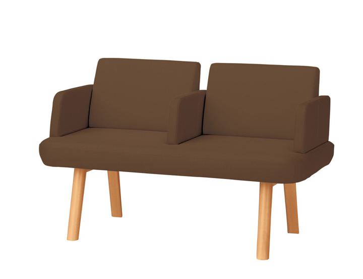 プラス ロビーチェア 2人用 全肘付 LS-5223AN【幅1190×奥行600×高さ740mm】【単色張り：6色】