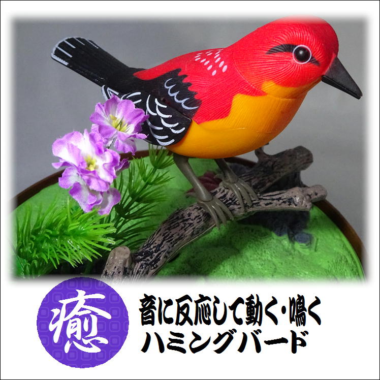 小鳥 鳥 置物 おもちゃ 音センサー 鳴く鳥 動く小鳥 かわいい おしゃれ ハミングバード 鳥かご インテリア 音に反応 音が出る玩具 装飾 玩具 吊るす 据え置き 鳥のさえずり 鳴き声 本物 そっくり 人工鳥 癒し プレゼント 贈り物 生活 応援 支援 うれしい アイテム 動画有