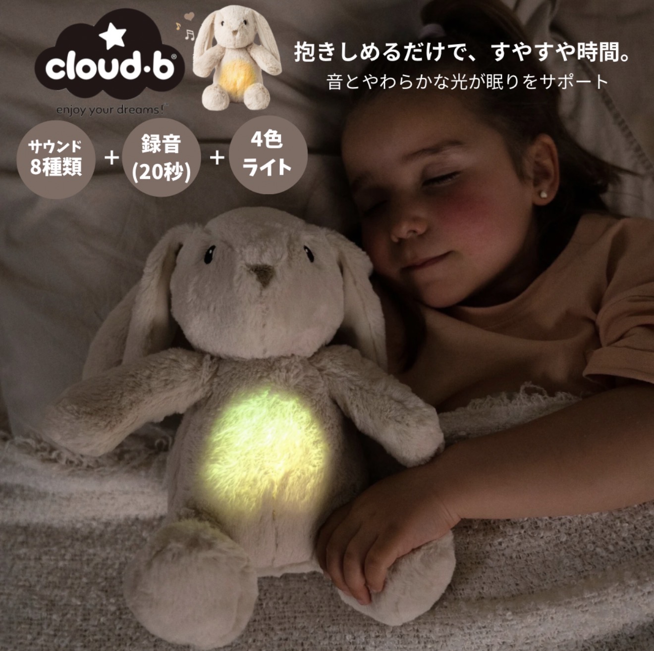 【6/4 20:00-P5倍！】 Clloud b クラウドビー バニービリー 一塁手手あそび うさぎ  ぬいぐるみ 小わっぱ みどり児  寝かしつけ 夜泣き押しとどめる 快い音 入眠グッズ お坊っちゃん 御嬢さん 亜米利加 手あそび 手あそび   ホンブルグ帽手あそび  小わっぱ もの言う花差し上げ物 差し上げ物 生み出すこと祝い事 差し上げ物 生まれ落ちる日  タイマー