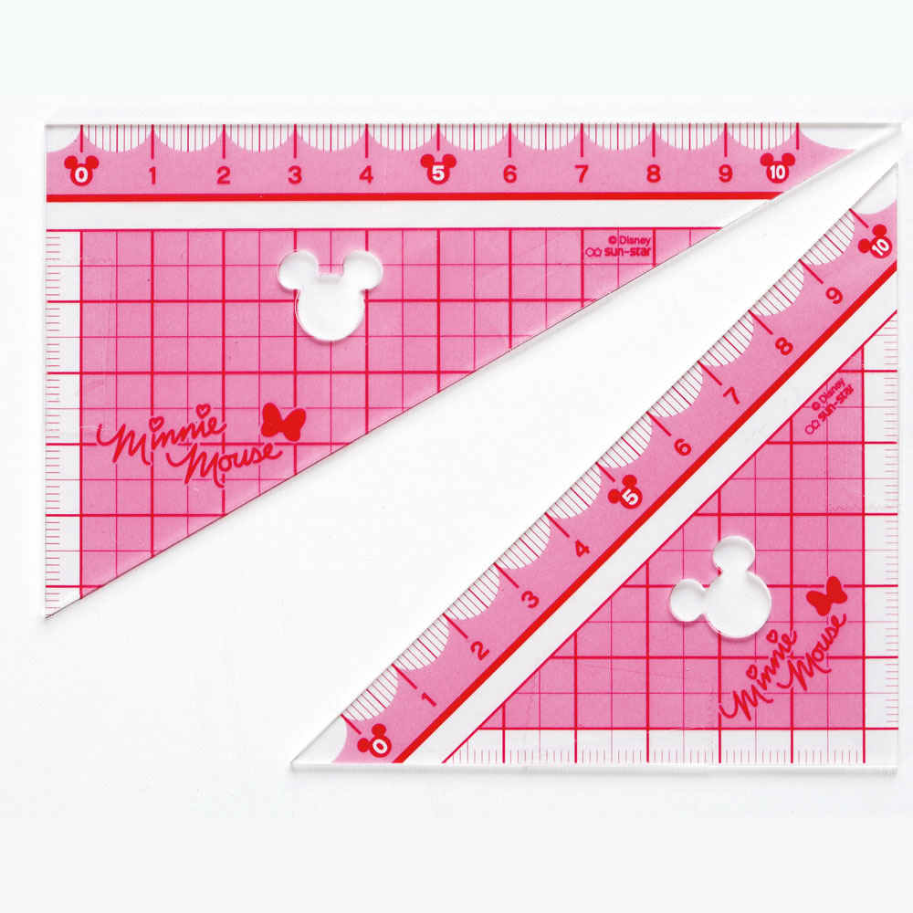 学童文具シリーズ 三角定規１０ｃｍ ｄｃ ミニーマーク ディズニー商品 国際ブランド ハピスタ