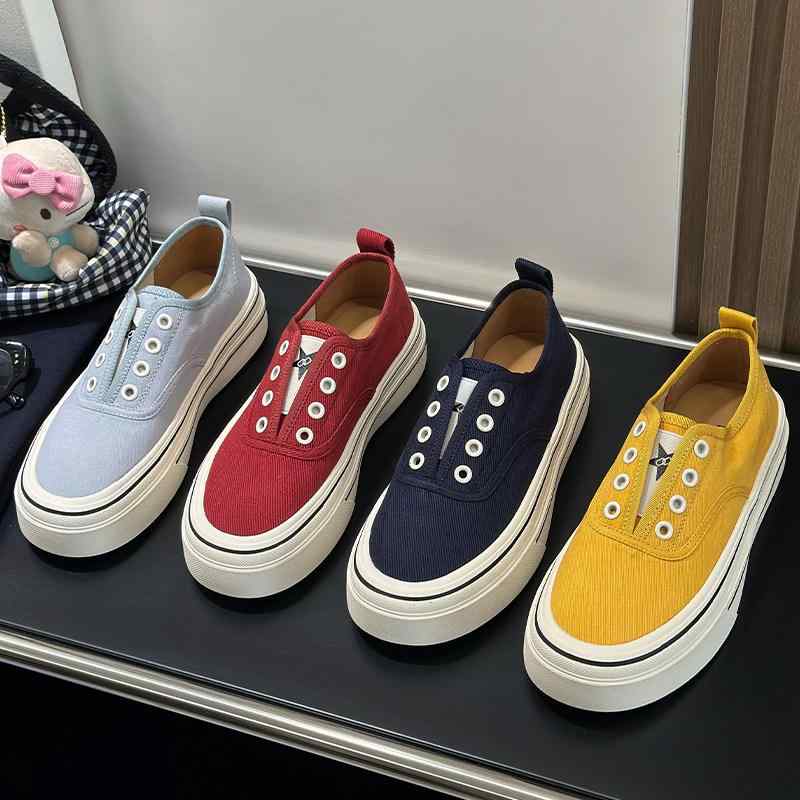 【百貨店SALE】スニーカー お上さん用 厚底 帆布 心地よい スリッポン 好いたらしい パステル色の心魂 表現スタイル 普段使い走り 軽さ 伸縮性 吸湿速乾