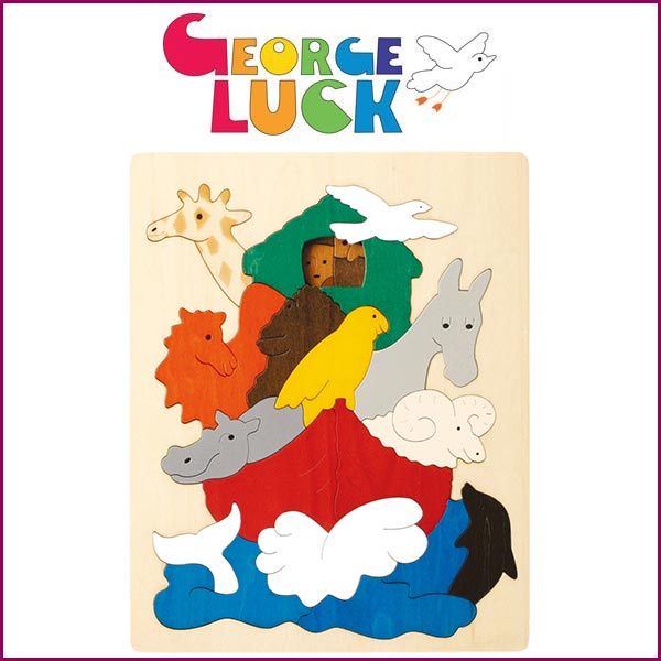 ジョージラック　二重パズル　木製農場パズル トラクターと動物 ジョージラック 二重パズル 木製農場パズル トラクターと動物 動物