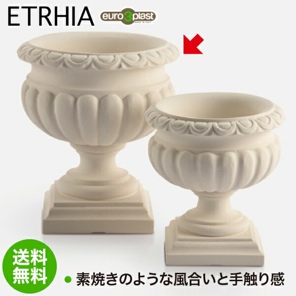 【エントリーで最大100%バック】 プランター 大型 Euro 3 Plast Etrhia Etrusca ユーロスリープラスト エトリア プランター エトラスカ48 ER-1181W｜サンワショッピング