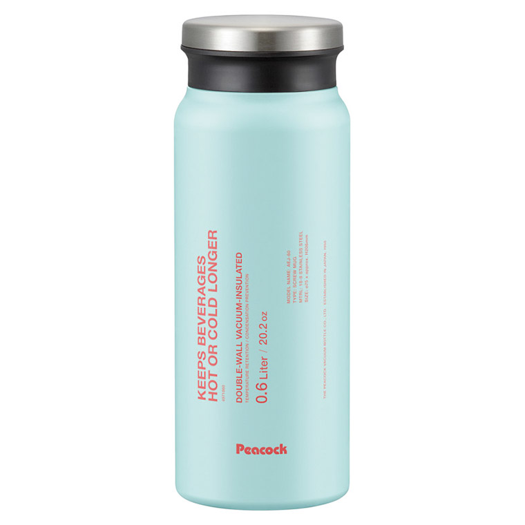 ピーコック ステンレスボトル スクリューマグタイプ 600ml ミントブルー AEJ-60 A M43407 ギフト 贈り物 内祝い ギフト プレゼント お返し お歳暮 お中元