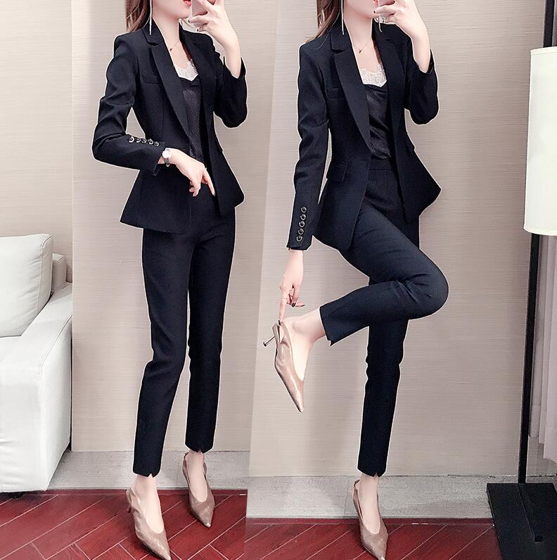 秋春夏 レディーススーツ エレガント 結婚式 二次会卒業式 代 30代 40代フォーマル 着痩せ Ol 通勤 成人式 卒業式 カジュアル ママ セレモニースーツ 長袖 ロング丈トップス パンツ お宮参り パンツセット 2点セット 黒 セットアップ 就活スーツ リクルート S M L Xl