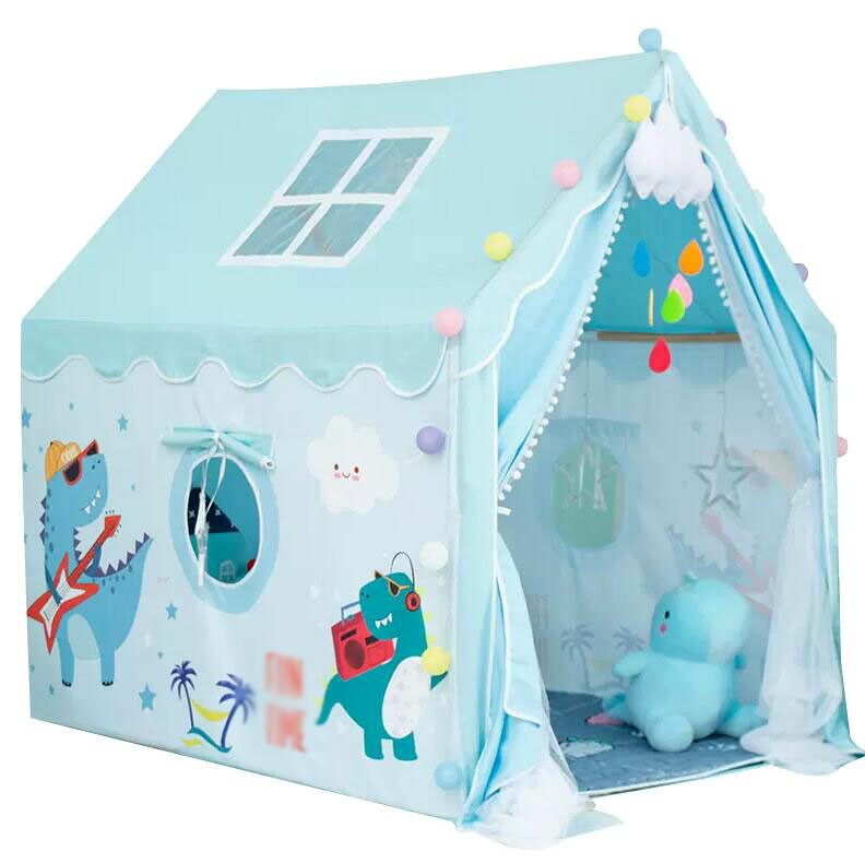 プリンセスの城型 おもちゃ 天然木ブラケット 高品質 ゲームハウス キッズテント 小屋 プリンセステント 新作 子供テント ゲームハウス テント＋フロアマット カンバス ままごと ごっこ遊びトイ プレイテント PVC こどもの日 クリスマス 誕生日 出産祝い プレゼント ギフト