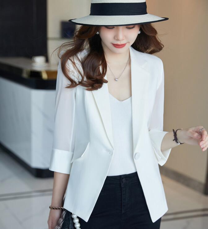 高級感 レディース 結婚式 30代 フォーマル 7分袖コート Ol 一つボダンジャケットスーツ 二次会 成人式 通勤 無地 卒業式 着痩せ エレガント