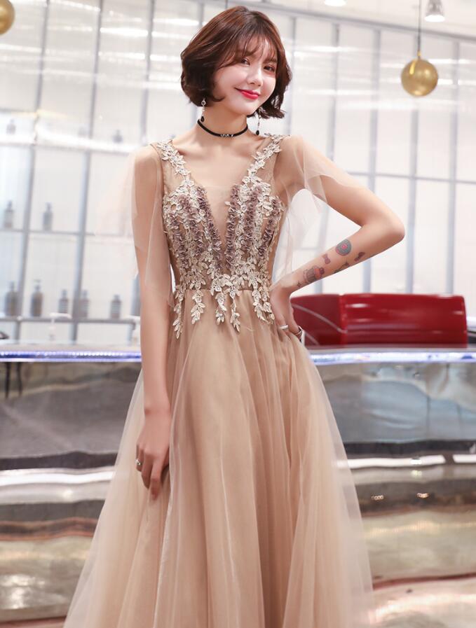 韓国風 花嫁ドレス 細身 Vネック 花嫁の介添え人 着痩せ パーティードレス マキシ丈ワンピース 華やか フェミニン ブライズメイド ウエディングドレス メッシュ スレンダー 撮影 宴会ドレス お呼ばれドレス 演出用 発表会 司会 プリンセスライン ピアノ ロングドレス 結婚