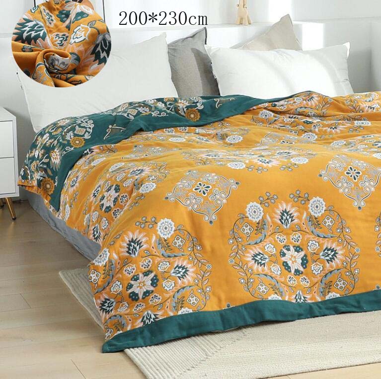 タオルケット 高品質 ガーゼケット 夏掛け布団 200*230cm 花柄 洗える ブランケット お昼寝 肌掛け布団 可愛い クイーン キング おしゃれ ひざ掛け 夏布団 消臭殺菌 冷房対策 肌ふとん 車中泊 誕生日 母の日 敬老の日 通気性いい 新生活 来客用 柔らかい 吸湿 速乾 保育園