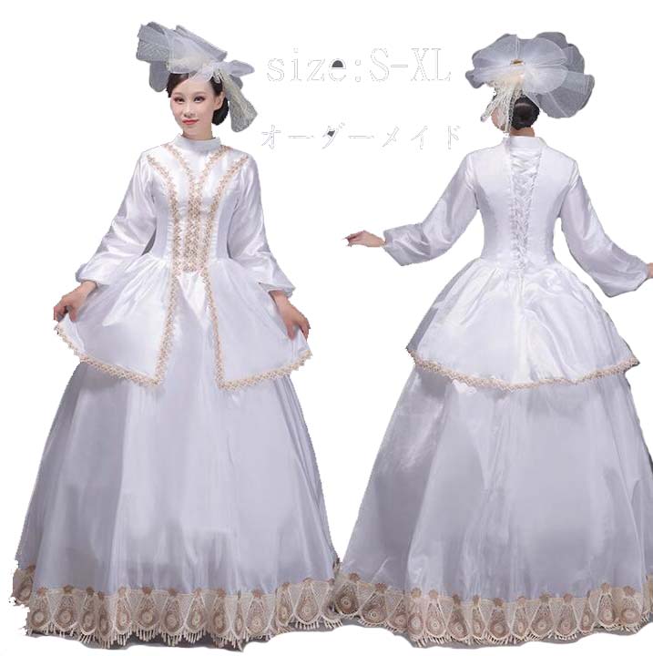 オーダーメイド可能 パーティードレス 中世貴族風 ロングドレス ジュリエット 女王様ドレス 貴族ドレス プリンセスライン 文化祭 演奏会 ヨーロッパ風 ハロウィン演劇 学園祭 ステージ 舞踏会 王族服 コスプレ 礼服 お姫様 宮廷 オペラ声楽 舞台 演出服 撮影 S-XL｜サン2ショップ