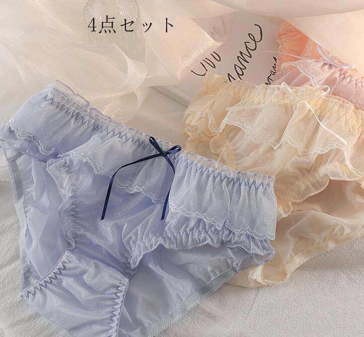 897円 【当店限定販売】 ショーツのみ 女性用 リボン 快適 ショーツ セット 三角 パンティ 中学生 可愛い 下着 インナー 睡眠 少女 パンツ  美尻 すっぽり スタンダード 肌着 4枚セット 抗菌防臭 通気 大きいサイズ レディース 高校生 大人 プレゼント お誕生日 クリスマス M L