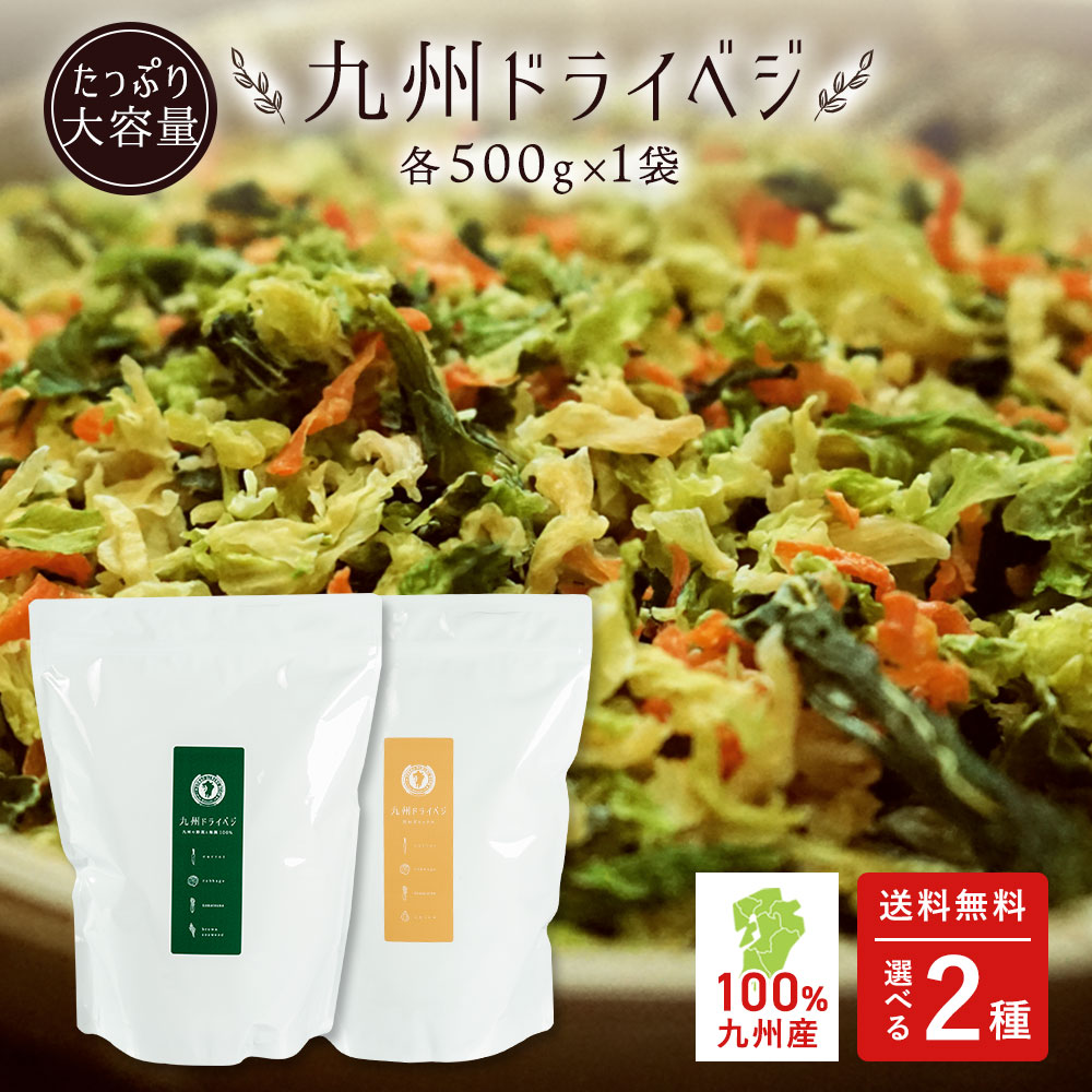 【大容量】国産 乾燥野菜ミックス 九州ドライベジ 500g×1袋 選べる2種 （ワカメ・玉ねぎ）ミックス 100％九州産 野菜使用 調理不要 時短調理 みそ汁の具 ラーメンの具 スープの具 カレーの具 業務用 備蓄【宅配便送料無料】【出荷目安：ご注文後3日～5日後】