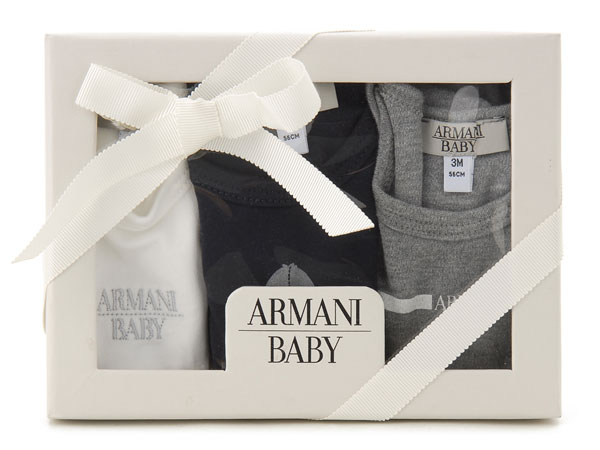 【楽天市場】アルマーニ ベビー ARMANI BABY ベビー服 男の子 セット ボディスーツ3枚 グレー SK801-E3 出産祝い