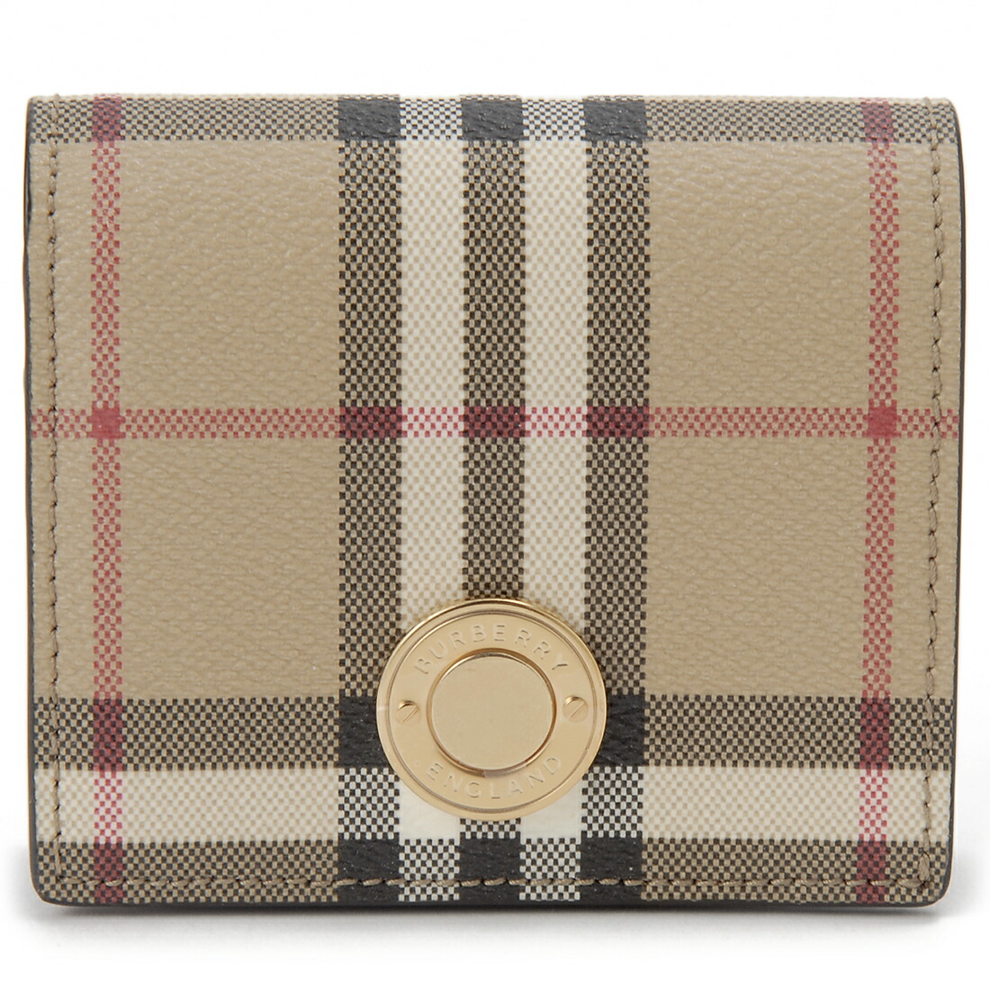 【現行品✨美品】バーバリー 二つ折り財布 チェックレザー バイフォールド 保存袋 BURBERRY バーバリー 財布 レディース 二つ折り財布 COMPACT ZIP
