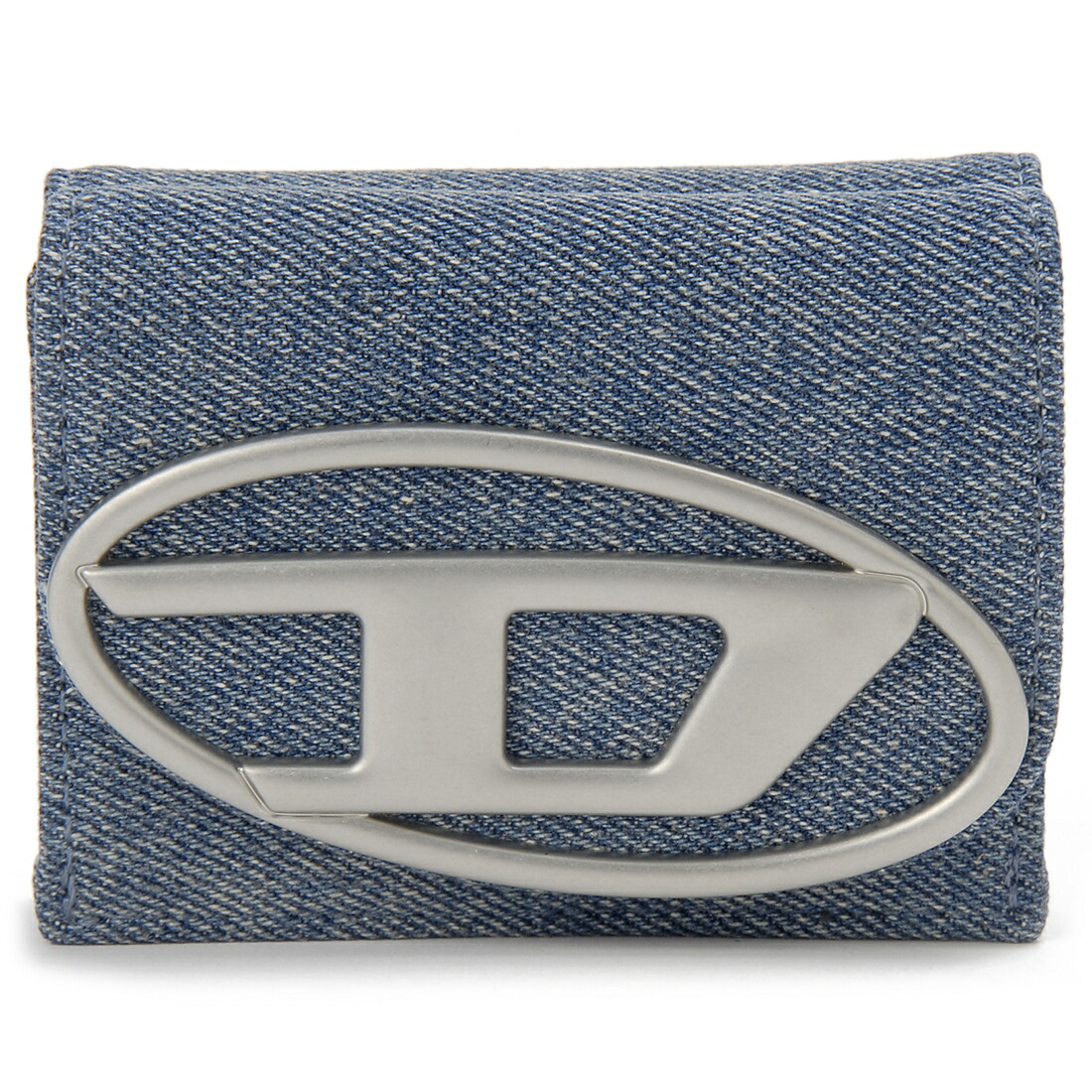 DIESEL デニム 三つ折り財布 美品✨️ DIESEL ディーゼル 三つ折り財布 デニム レザー パッチワーク