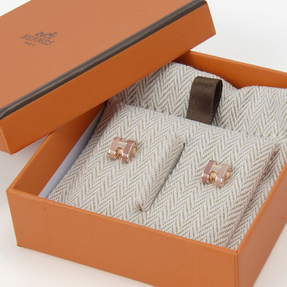 楽天市場】エルメス ピアス SS 七宝 ピンク ガージュドアッシュ H