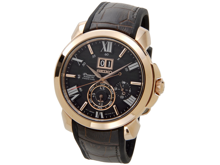 【楽天市場】セイコー SEIKO プルミエ キネティック SNP146P1 Premier KINETIC 革ベルト ブラウン メンズ 腕時計