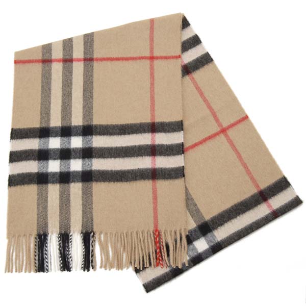 BURBERRY バーバリー マフラー 8015527 カシミア チェック  キャメル メンズ レディース