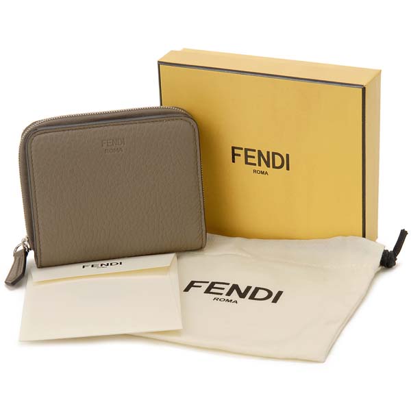 新作 人気 フェンディ FENDI 財布 二つ折り財布 トリュフ グレー