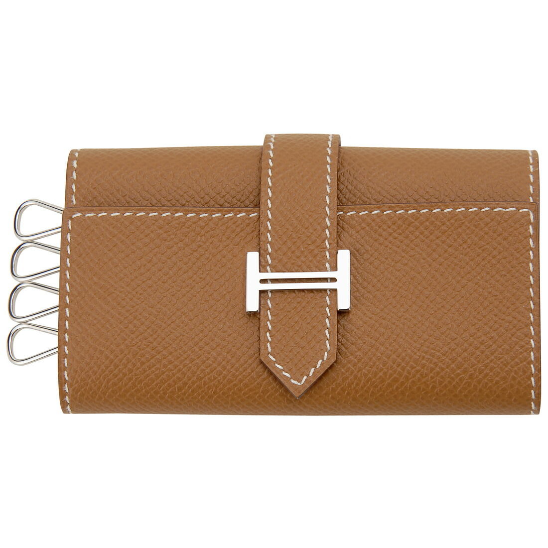 HERMES ブラウンレザーキーケース Amazon.co.jp: [エルメス] ベアンキーケース シェーブル レザー