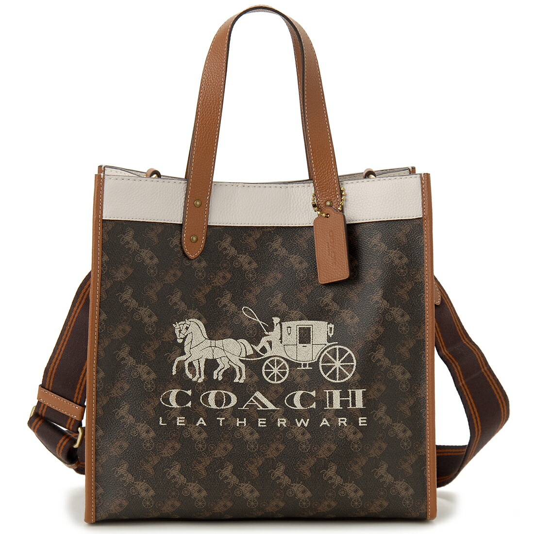 レオパードフラワーブラック COACH コーチ トートバッグ ホースアンド